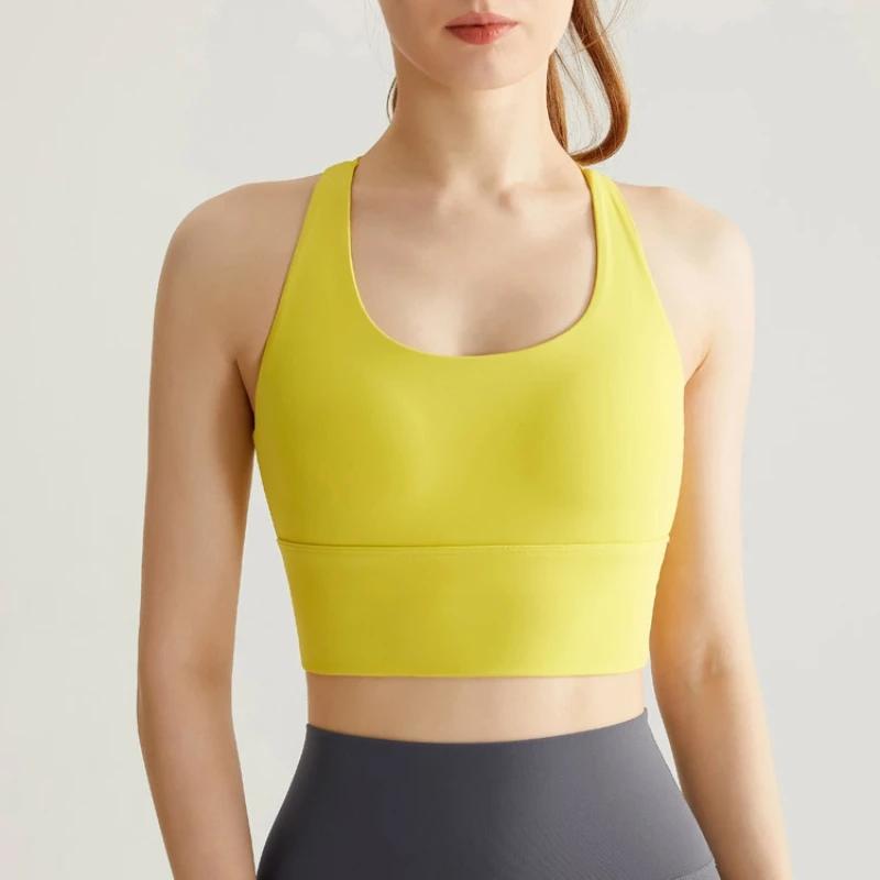 Soutien-gorge de sport sans couture pour femmes, haut court respirant, Fitness, beau dos, Push-Up, a