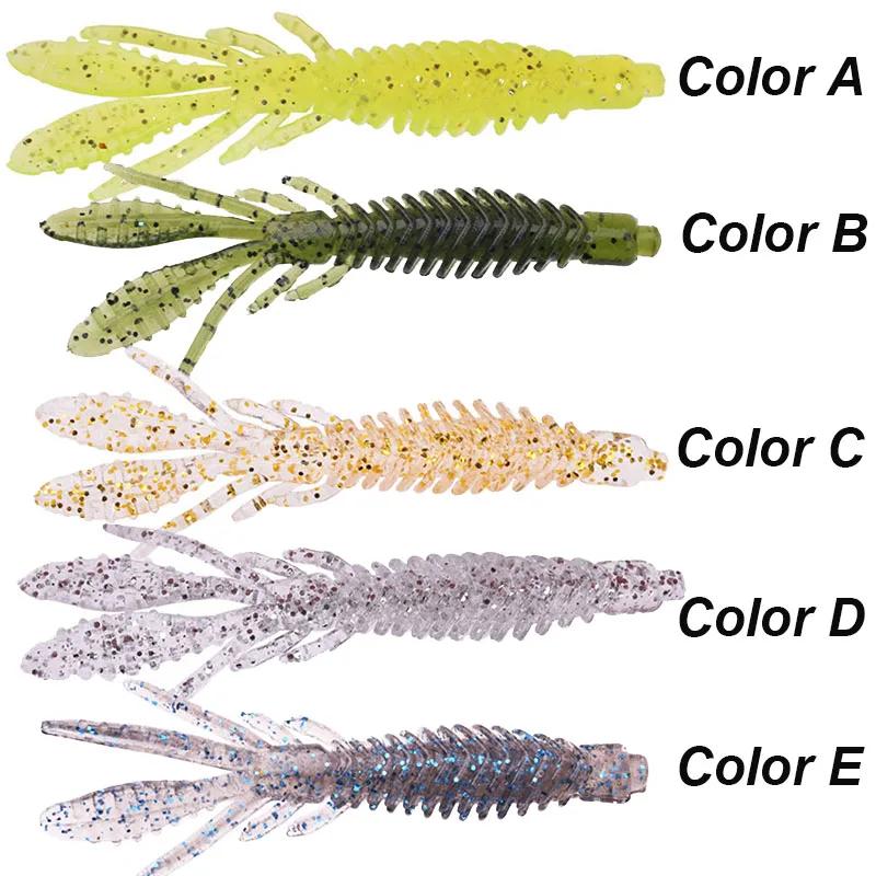 WESTBASS 5 pièces appâts de larve souples 1.8g-2.2g leurres de pêche aux crevettes en Silicone appât