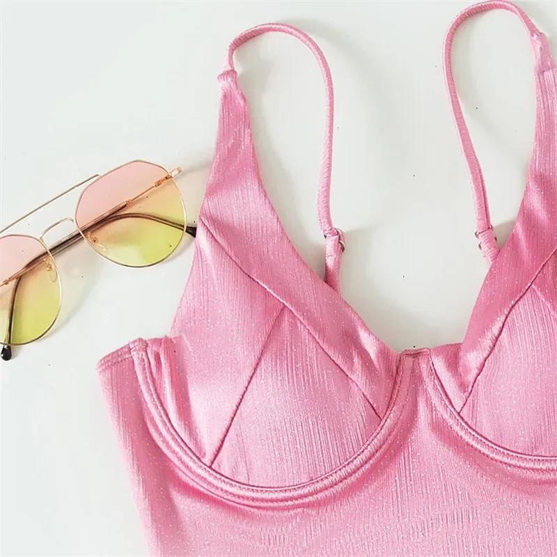 Sexy rose Push Up maillots de bain pour femmes une pièce maillot de bain femmes 2026 à armatures bod