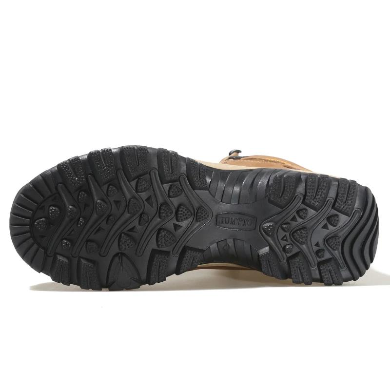 HUMTTO – bottes de randonnée en cuir imperméables pour hommes, chaussures de sécurité d'extérieur, b