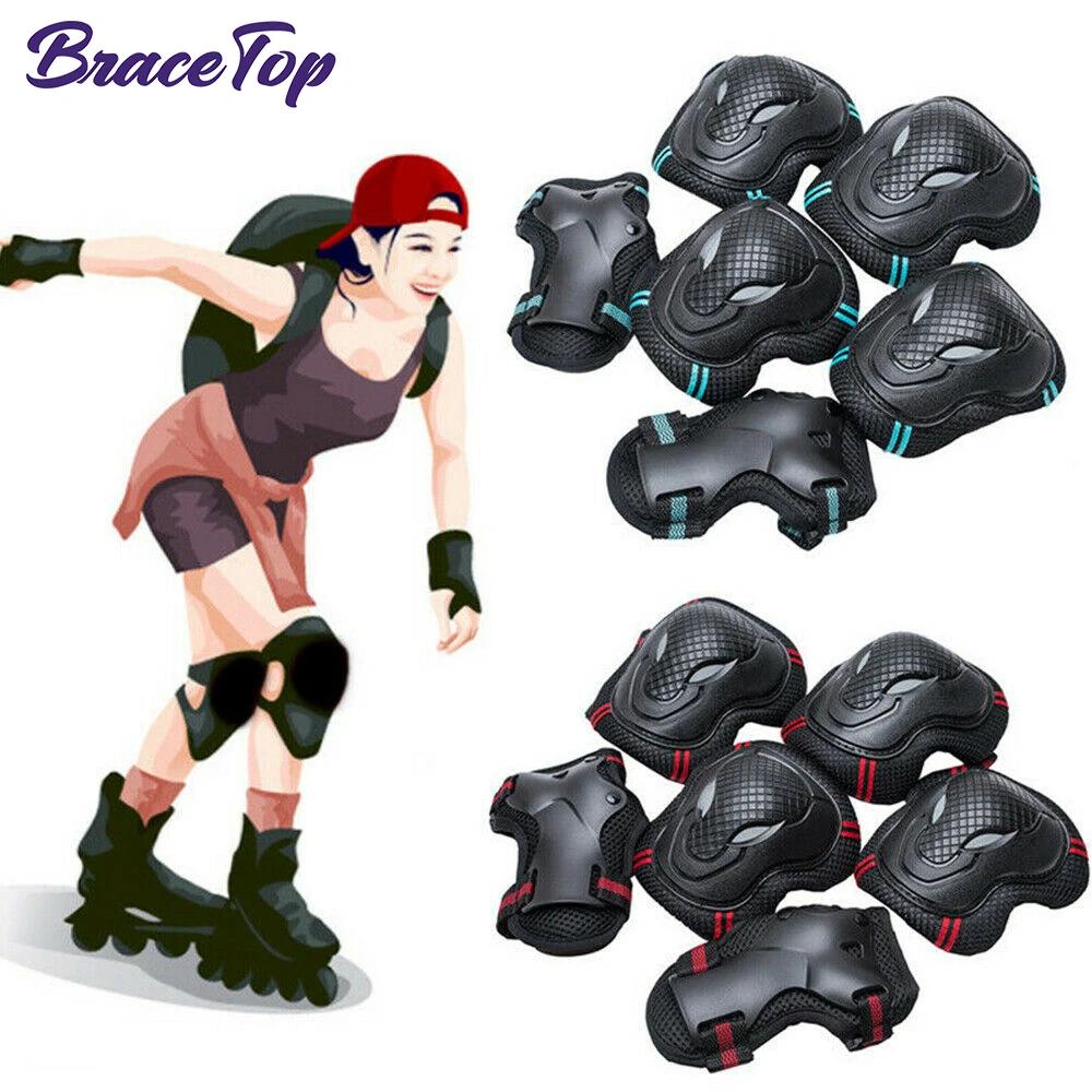 BraceTop 6 pièces/ensemble genouillères pour adolescents et adultes coudières protège-poignets équip