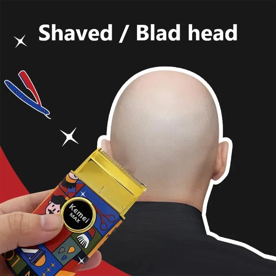 Kemei KM-RS7098 titane hommes rasoir électrique tondeuse à cheveux professionnelle Graffiti tondeuse