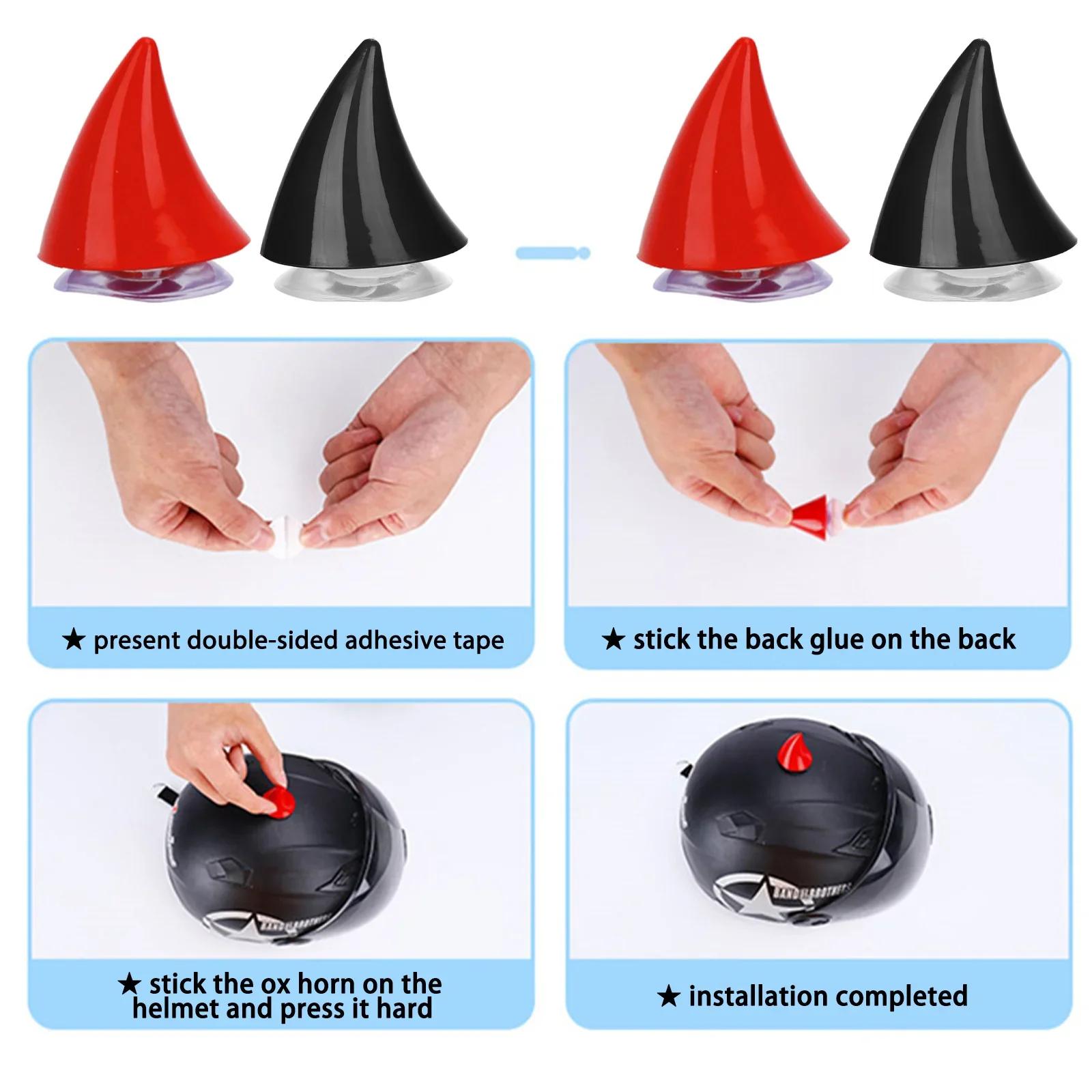 Autocollants de décoration pour casque de moto, cornes courtes du diable, style de casque de vélo, b