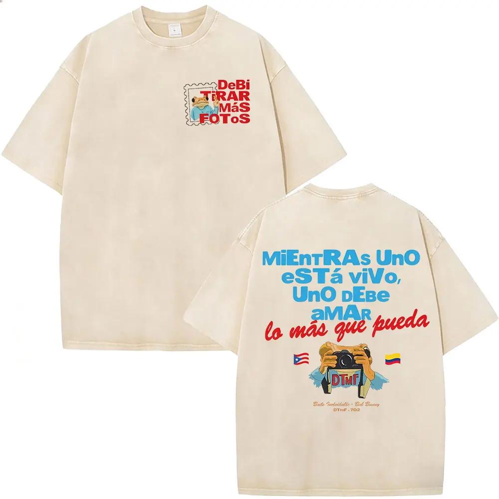 T-shirts vintage délavés Bad Bunny Debi Tirar Mas Fotos DTMF – Vêtements pour hommes, mode, t-shirts