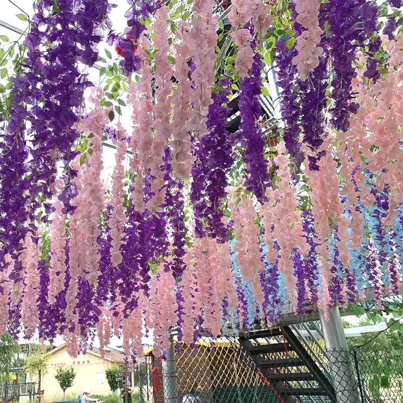 Guirxiété de Fleurs de Glycine Artificielle, Fausse Fleur en Rotin, Guirxiété de Fleurs pour ixde Ma