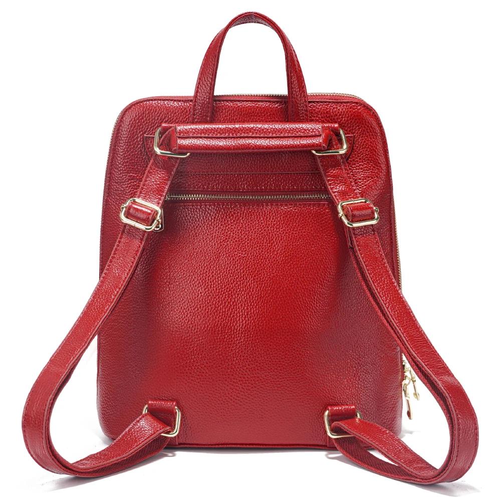 Zency Sac à dos 100% cuir véritable pour femme, motif crocodile, adapté aux ordinateurs portables A4