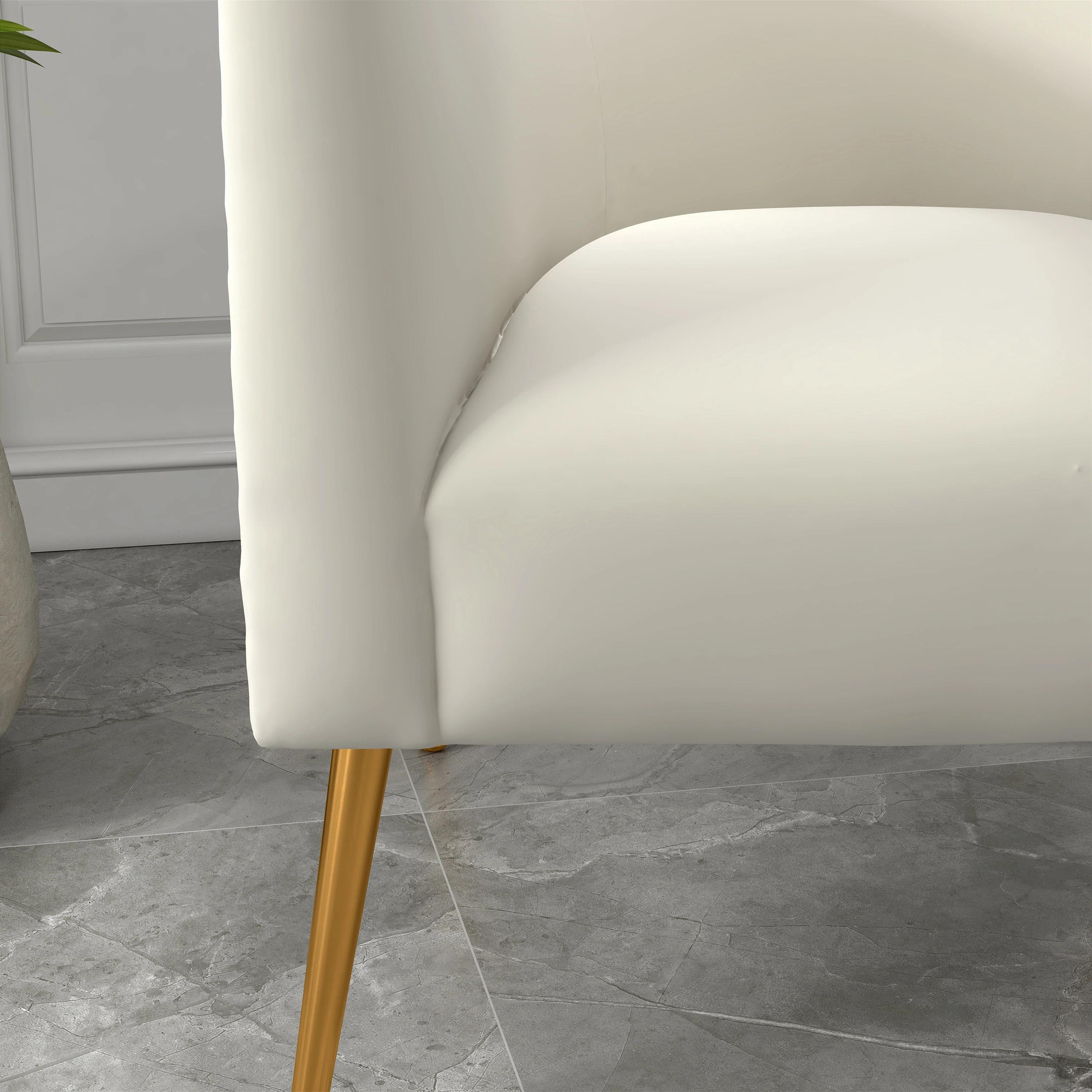 SEYNAR-Chaise d'appoint ronde en velours pour salon, ensemble de 2, sofa ou baril beige clouté, styl