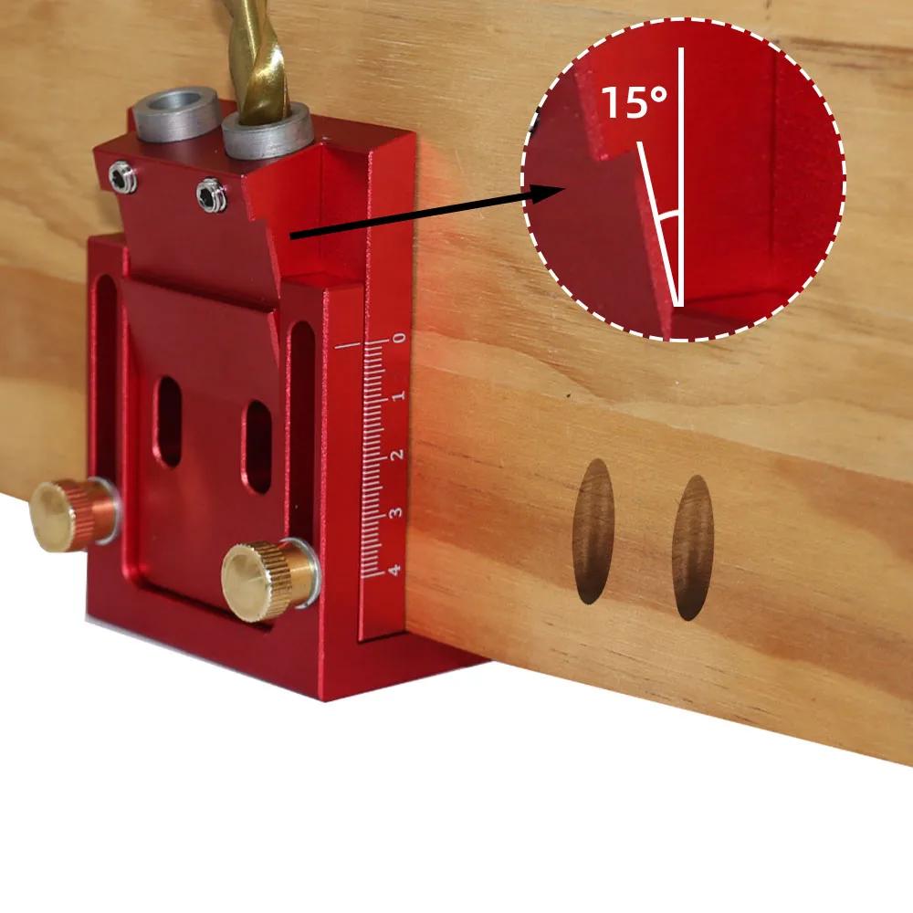 Gabarit de trous de poche, kit de système de gabarit en bois à deux trous avec guide de perçage, for