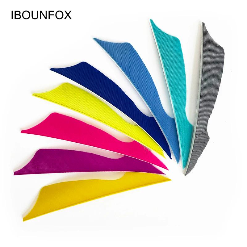 100 pièces IBOUNFOX 4 pouces plumes de flèche de dinde naturelle forme de piqûre Fletches de tir à l