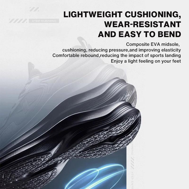 Xtep-Chaussures de course légères et respirantes pour homme, baskets de sport à rebond avec baume an