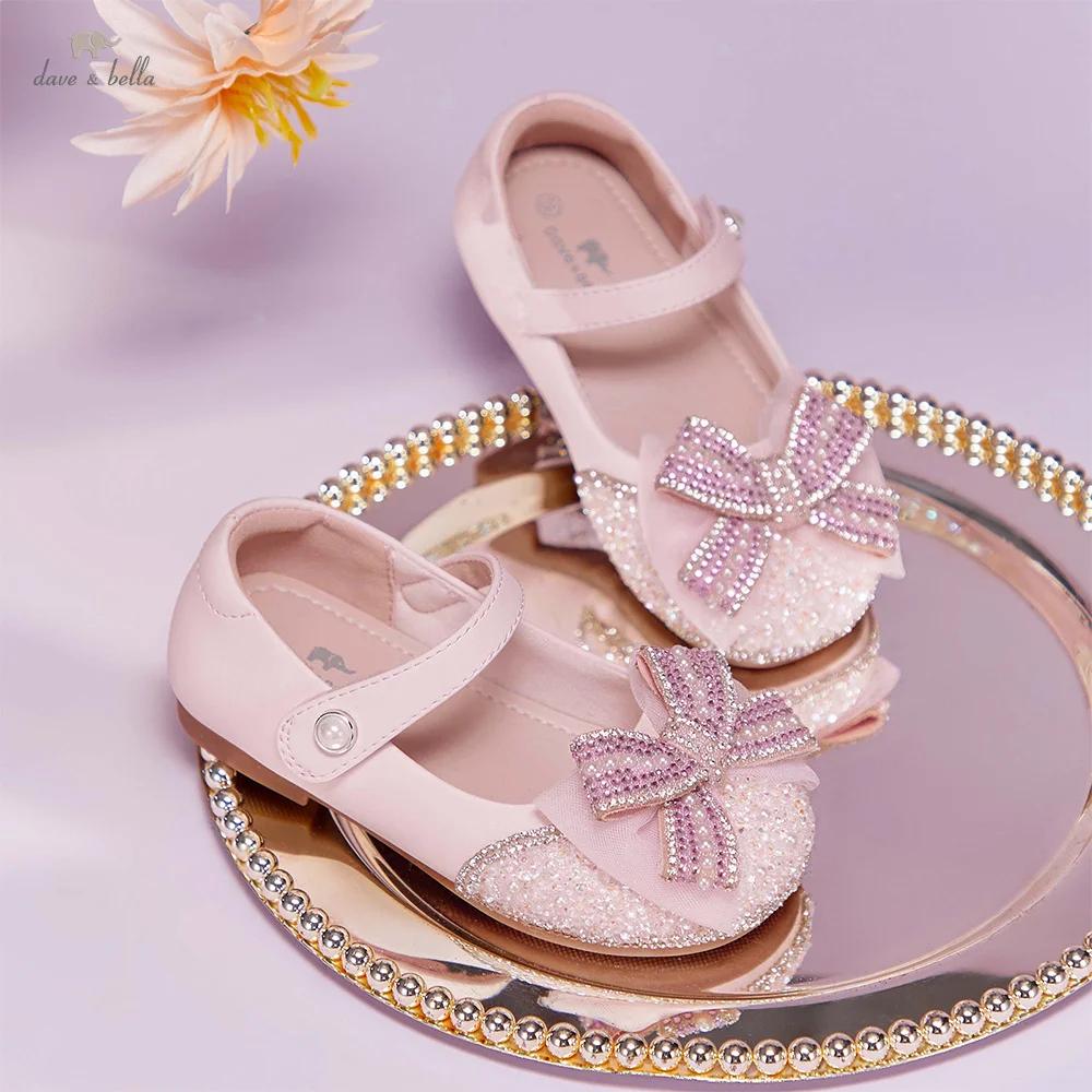 Dave Bella enfants chaussures en cuir automne printemps fille princesse chaussures anti-dérapant élé