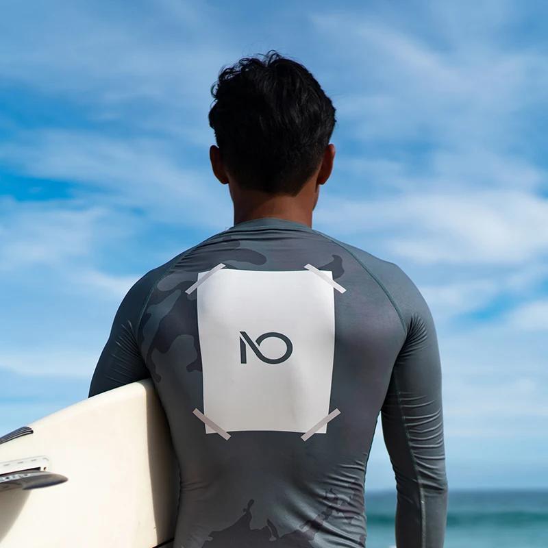 Maillot de bain manches longues homme protection UV rash guard surf plage natation