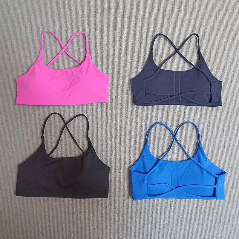 Soutien-gorge de Sport de Yoga Sexy, dos croisé creux pour femmes, haut serré, sous-vêtements de Yog