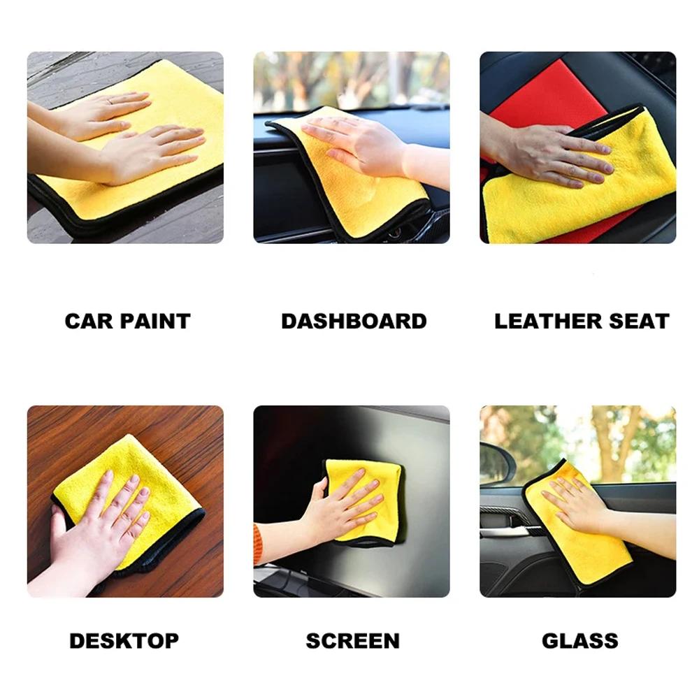 Cubicseven-Serviette de Lavage en Microcarence pour Voiture, Double Couche, Super Absorbante, Fourni