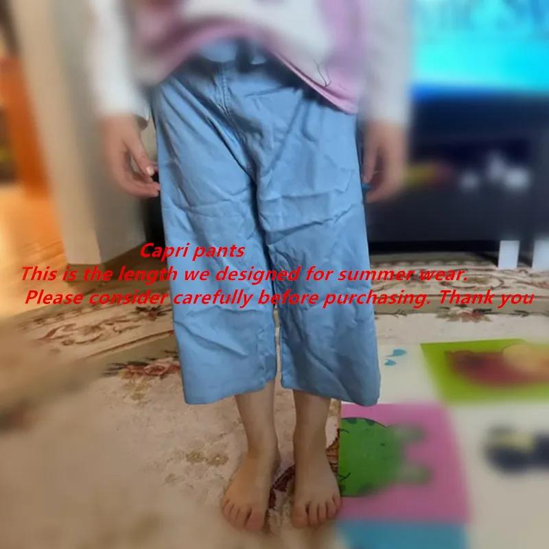 2025 nouvelle mode enfants pantalons à jambes larges été décontracté mince en mousseline de soie pan