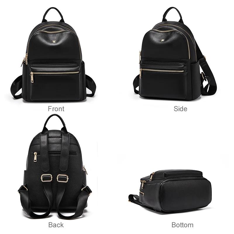 Sac à dos en cuir véritable pour femmes de la marque FOXER, sac à bandoulière de voyage tendance 202
