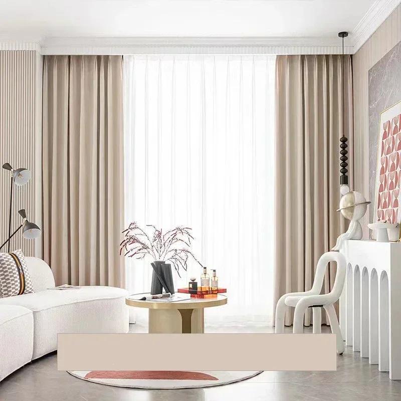 Rideaux occultants en velours épais à chevrons, style nordique minimaliste moderne rétro vert, pour