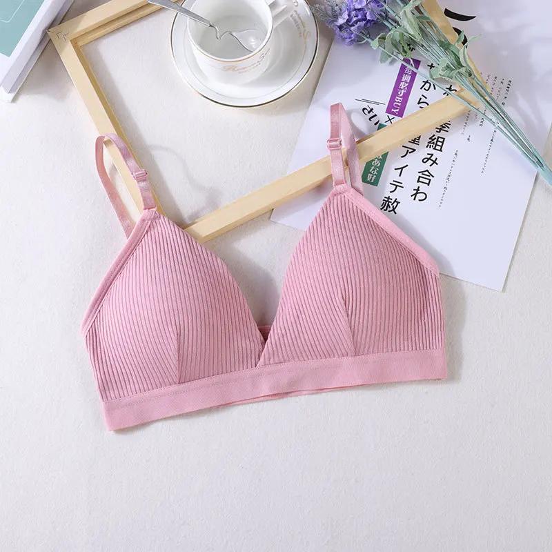 Soutien-gorge de sport en fibre élastique pour femme, sous-vêtement respirant, haut court mince, san