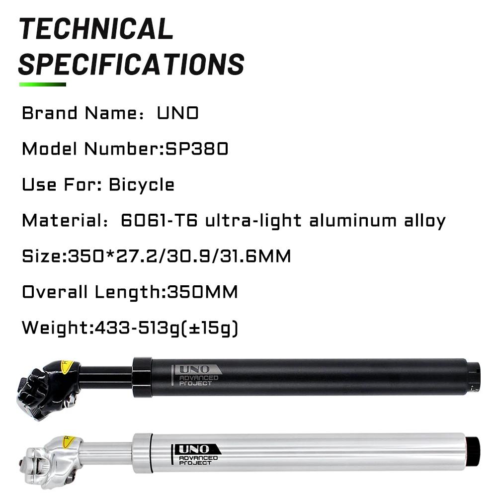 UNO – tige de selle de vélo, accessoires d'amortisseurs de Suspension vtt, Tube de selle d'amortisse