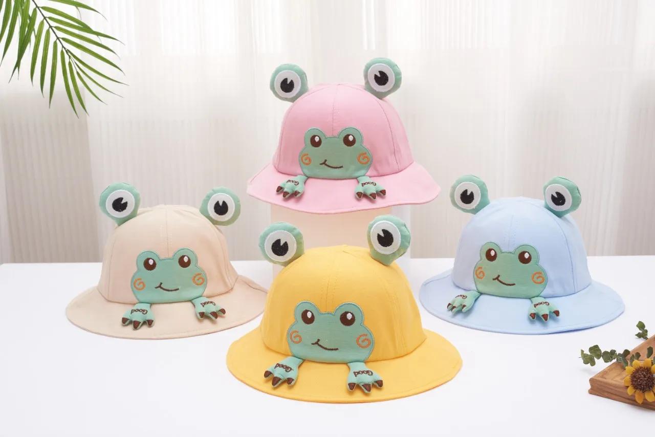 Chapeau de bébé petite grenouille mignon pour la protection solaire, chapeau de pêcheur pour enfants