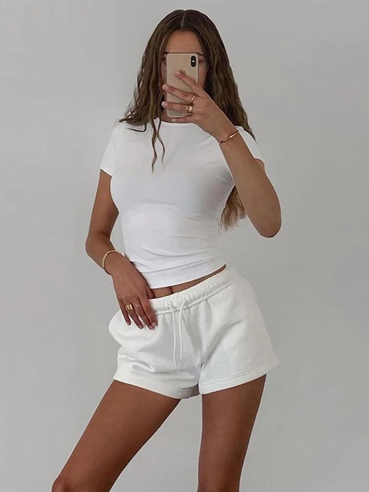 Printemps nouveau T-Shirt à manches courtes femmes solide Simple décontracté doux tout-Match chaud b
