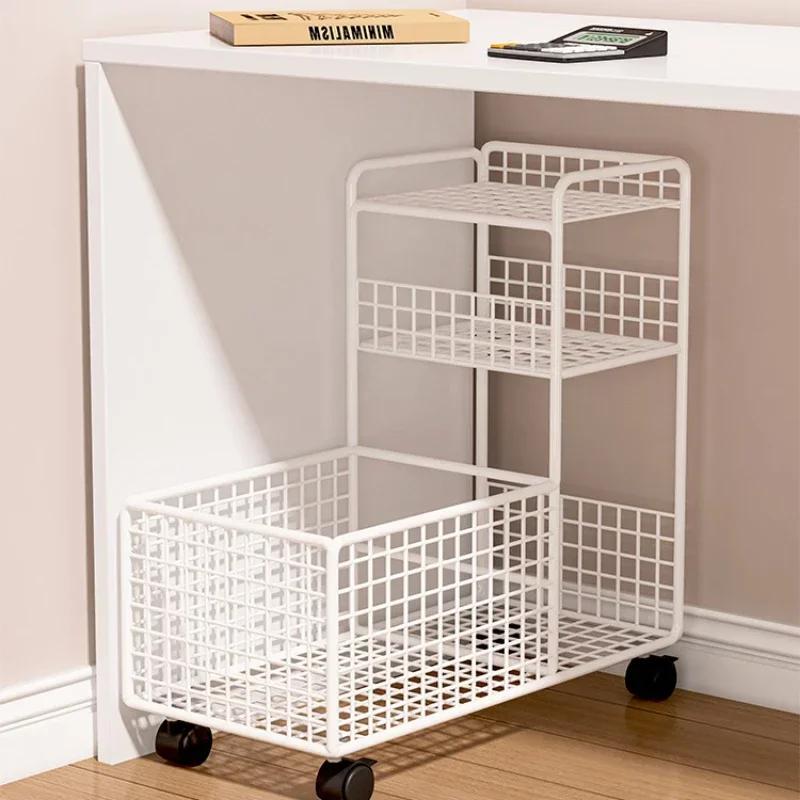 Étagère à livres multicouche pour stockage de documents, chariot multifonction, bureau, salon, snack