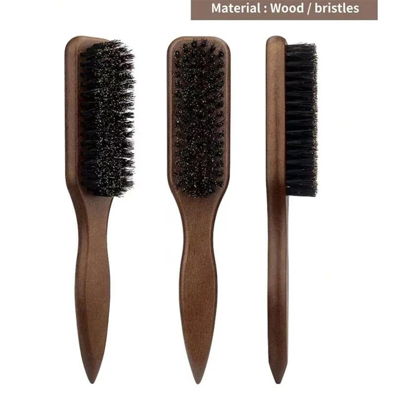 Brosse à cheveux en poils de sanglier (unisexe)-brosse à poils coiffants professionnelle sans parfum