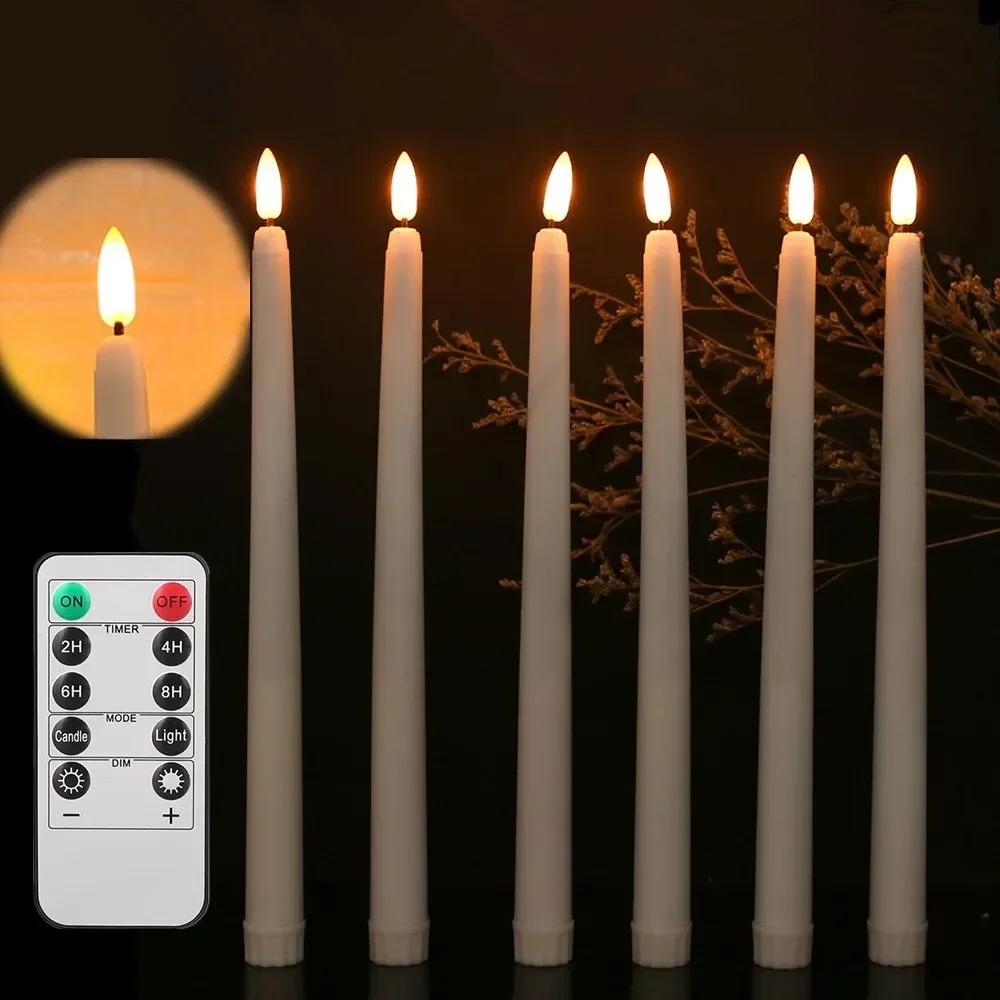 Bougie LED scintillante sans flamme, bougie chauffe-plat à piles, fête de Noël à la maison, décorati