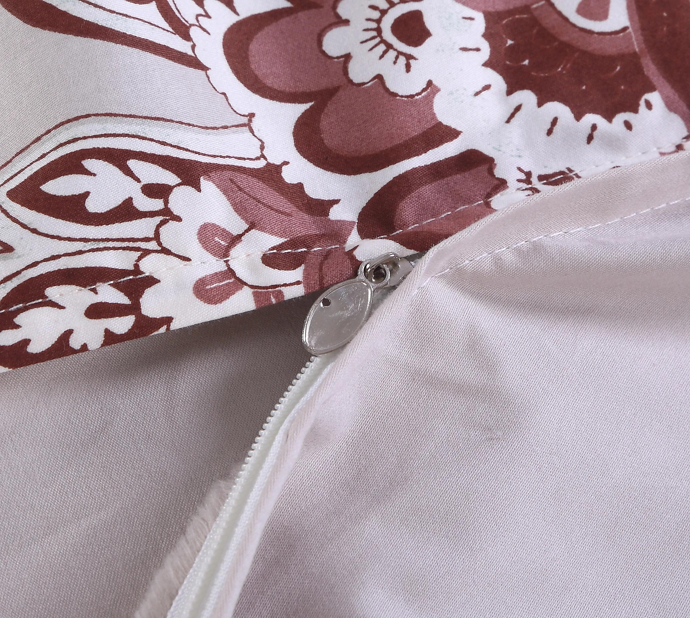 Ensemble de housse de couette 3 pièces 600TC 100% coton égyptien, Vintage rouge foncé Boho damassé F