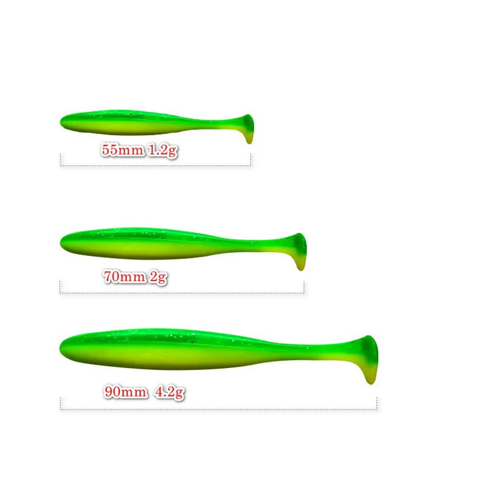 Leurre de pêche 55mm 70mm 90mm T queue ver appât souple gabarits Wobblers attirail bar brochet artif