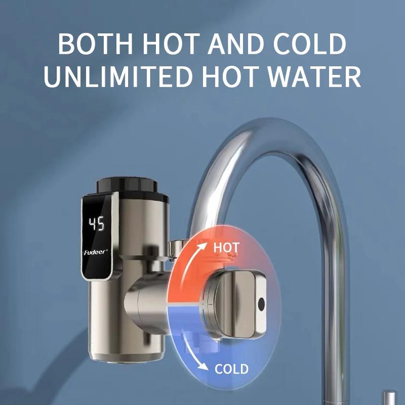 Fudeer chauffe-eau électrique connecteur de robinet de cuisine adaptateur de robinet d'eau chaude in