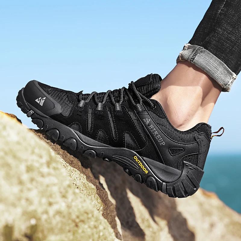 HIKEUP chaussures de randonnée pour hommes chaussures de trekking en montagne chaussures de plein ai