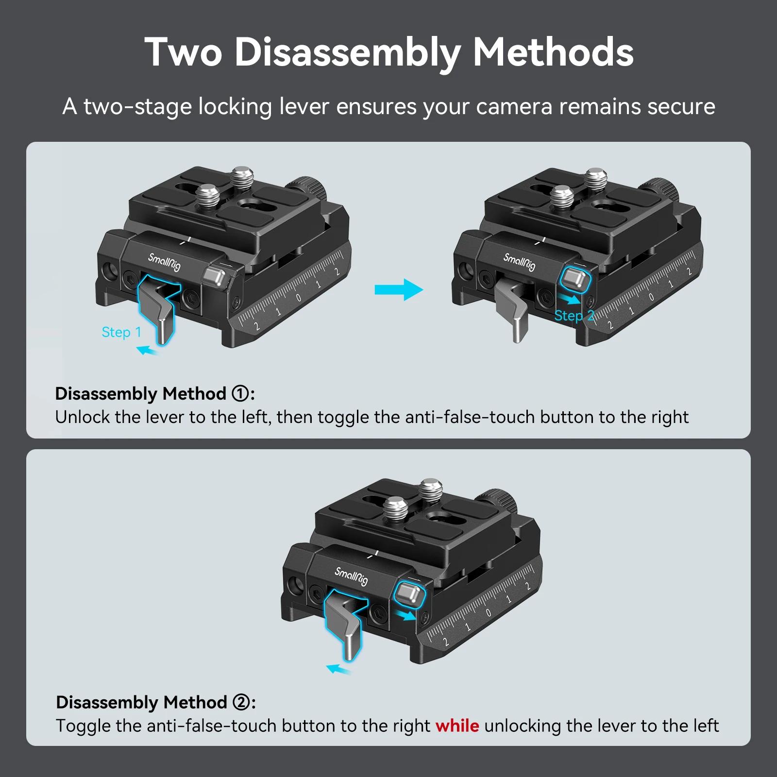 SmallRig-Kit de plaques de montage Arca-Swiss Manfrotto, largeur réglable, compatible avec les stabi