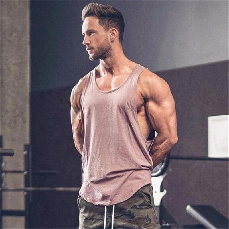 Gilets unis en coton respirant sans manches, T-shirts de gymnastique, Fitness, musculation, vêtement