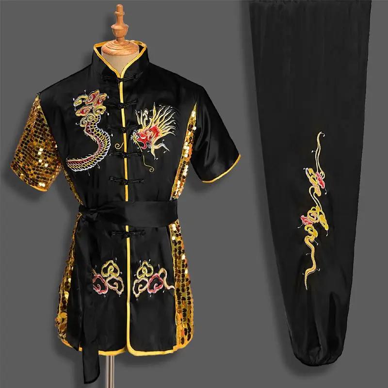 Uniforme traditionnel chinois de dragon Wushu pour hommes et femmes, ensemble de vêtements de Kung F