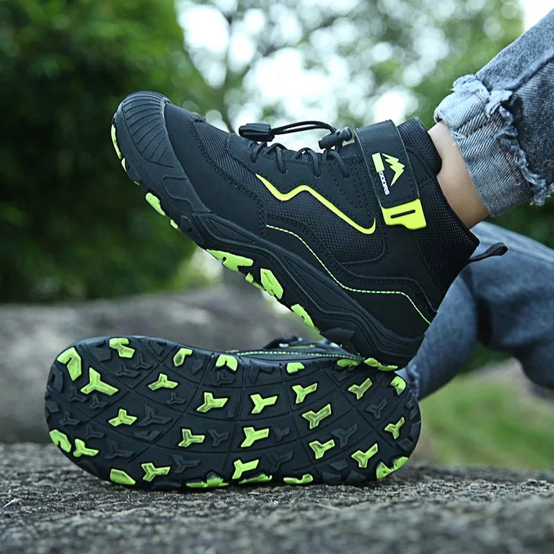 Bottes randonnée enfants anti-collision antidérapantes - Chaussures trekking garçons filles plein air