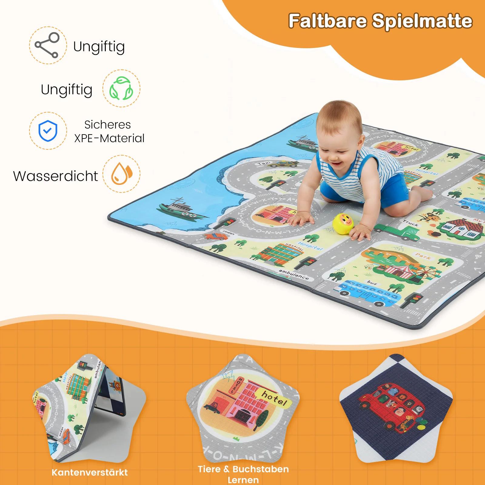 Parc pliable Centre d'activité pour bébé 150x150 Parc pliable Grande grille de marche avec élément d