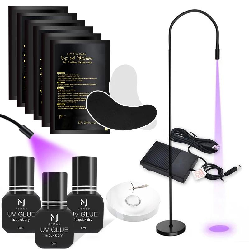 Chaîne MAY-Ensemble de Colle UV pour Extension de Cils, Lampe UV Adhésive 1S, vaccage Rapide, Longue