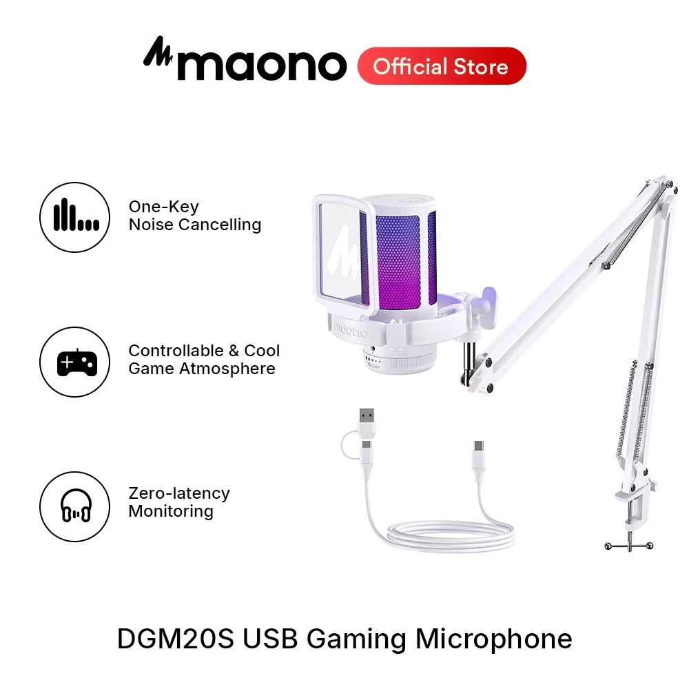 Microphone USB Gamerwave DGM20S, micro gaming, micro à condensateur, micro RGB, micro avec réduction
