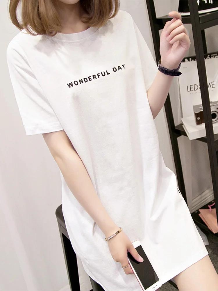 T-shirt manches courtes femme, ample, ample, en coton, imprimé jour de merveilles, été
