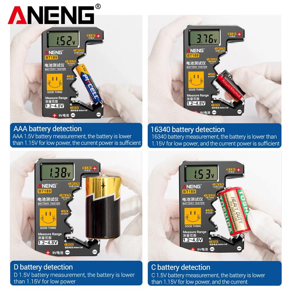 ANENG BT189 testeur de batterie universel pour Batteries C,AA,AAA,D,N,9V 6F22 1.5V 3V pile bouton in