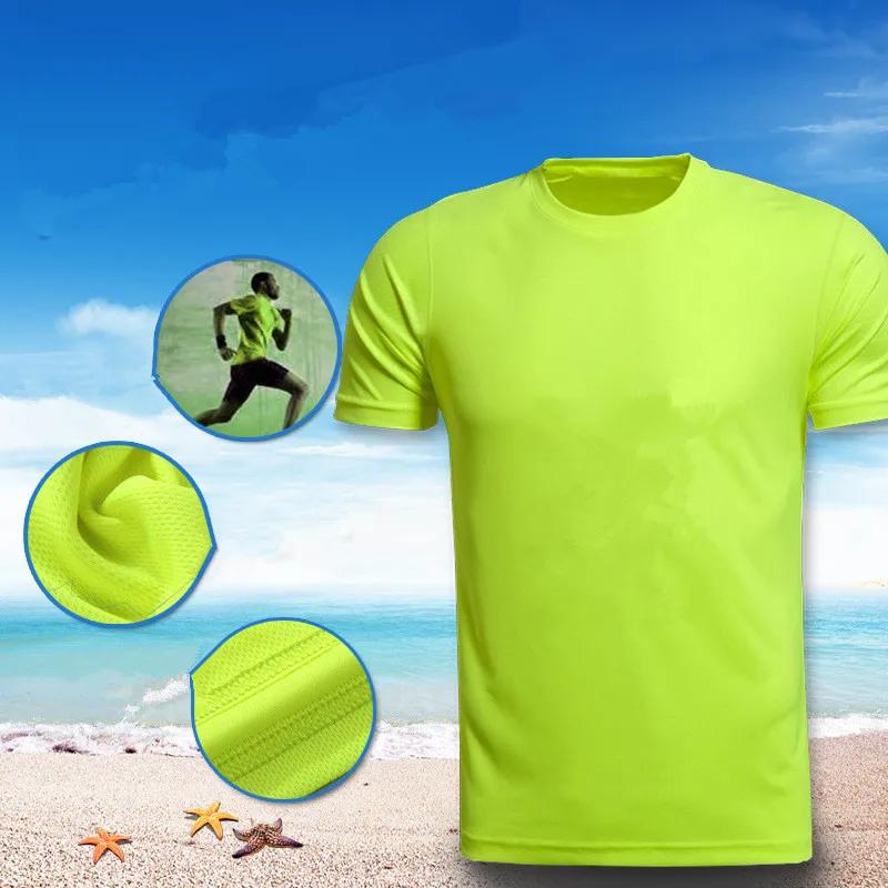 T-Shirt de Sport multicolore à manches courtes, séchage rapide, maillots de gymnastique, chemise de