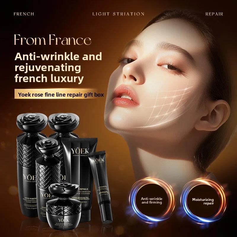 Ensemble de soins de la peau Anti-rides à l'extrait de Rose, nettoyage en profondeur, équilibre du v