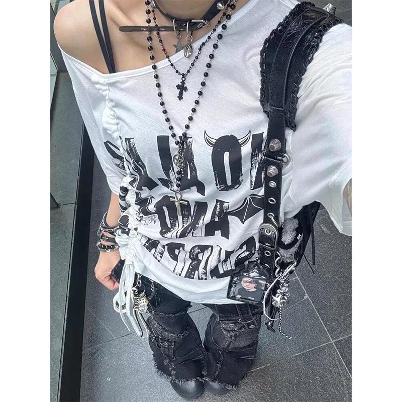Jean Baggy Évasé Y2K Style Harajuku Japonais pour Femme, Pantalon Cargo Vintage Oversize en Denim Pa