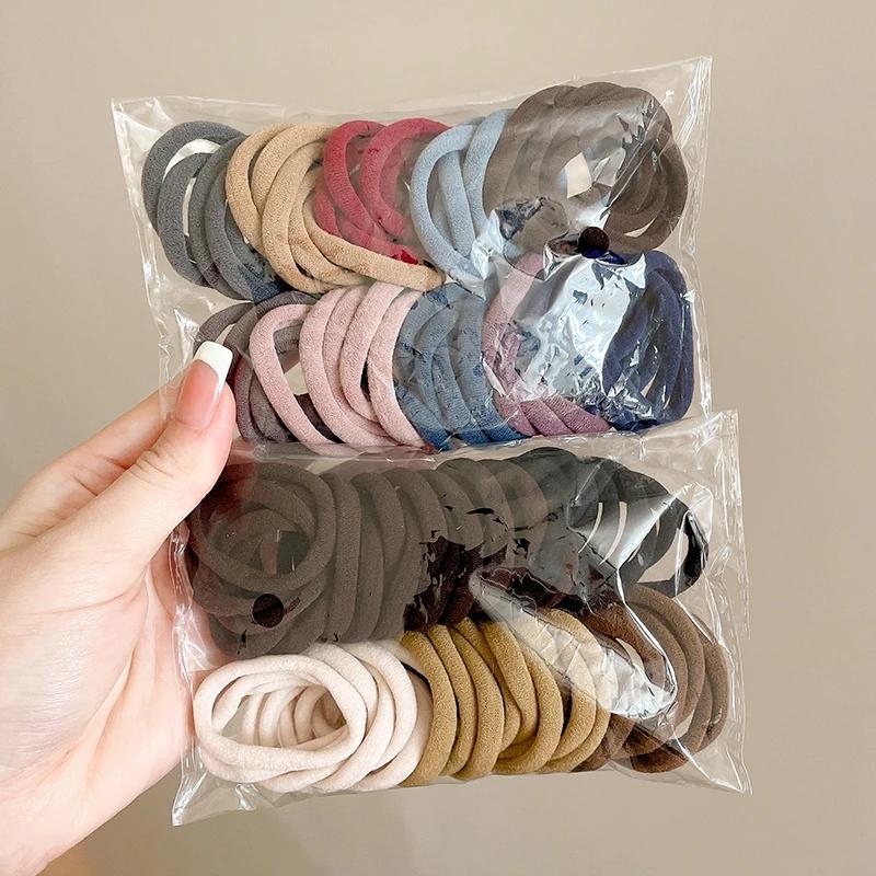 50 pièces coloré Ealstic cheveux corde queue de cheval tenir Scrunchie élastique pour les femmes de
