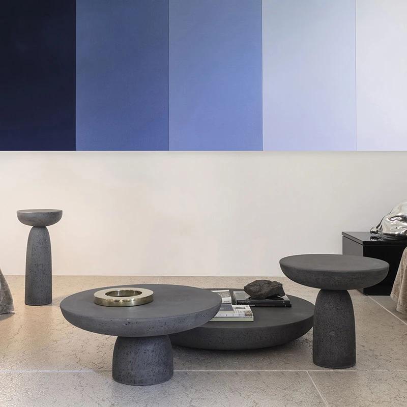 Table d'appoint ronde de style champignon nordique, combinaison de tables basses japonaises Wine-sab