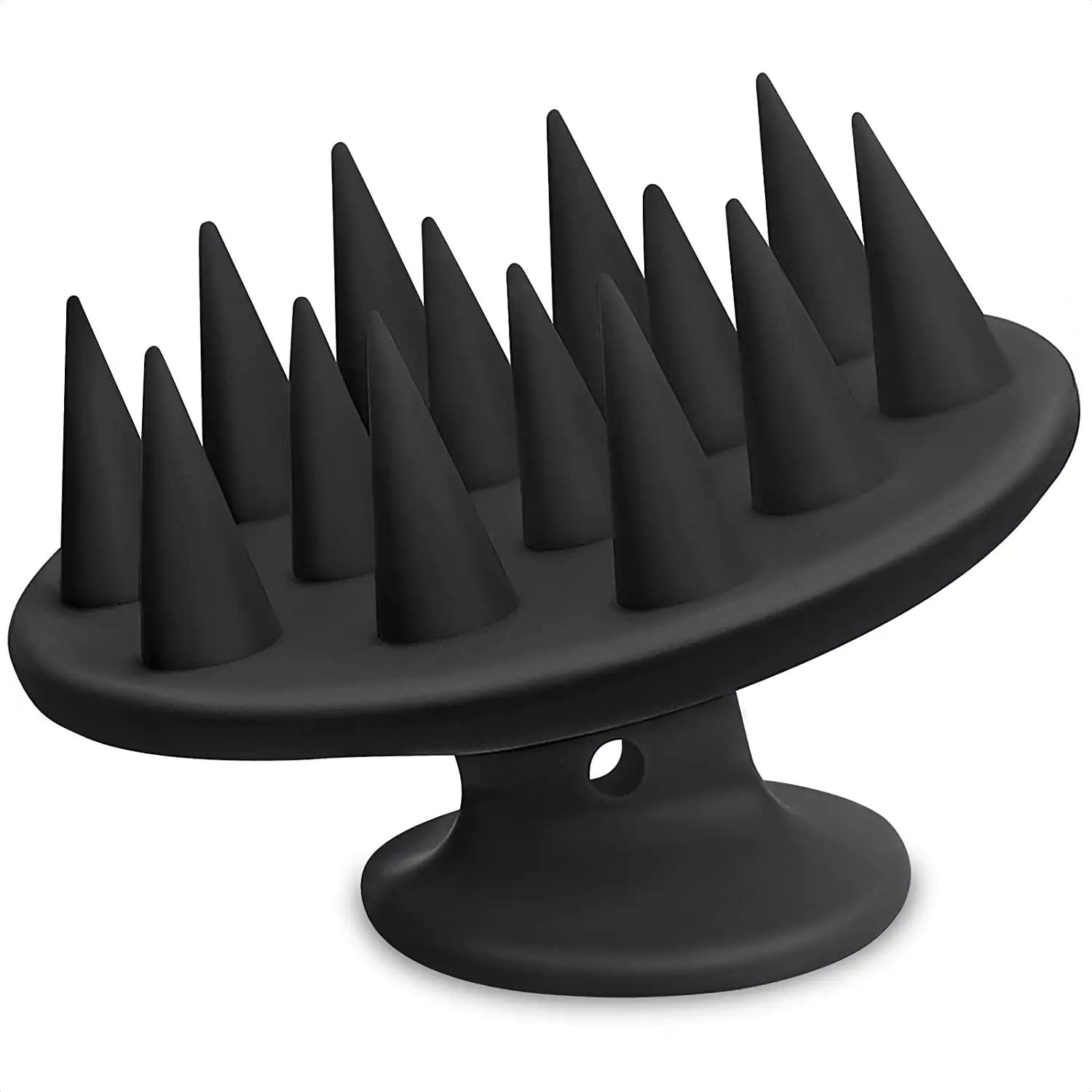 Brosse à shampoing en Silicone, masseur de cuir chevelu, pointes longues et rigides pour cheveux lon