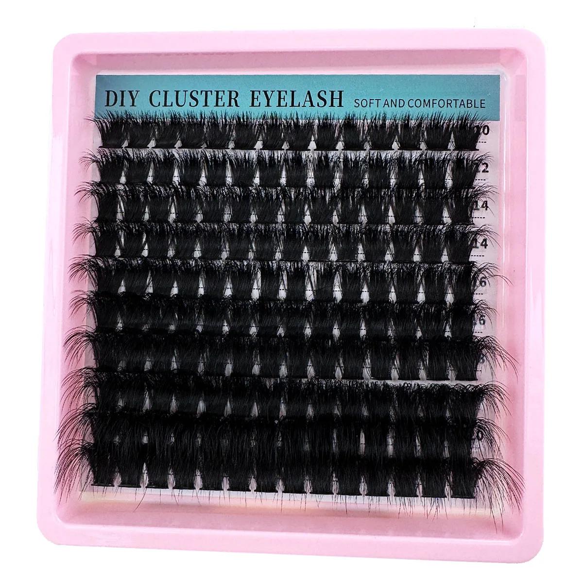 60D-200D 8D moelleux bricolage Cluster cils-10-20mm longueur mixte Extension de cils 0.07mm D Curl c