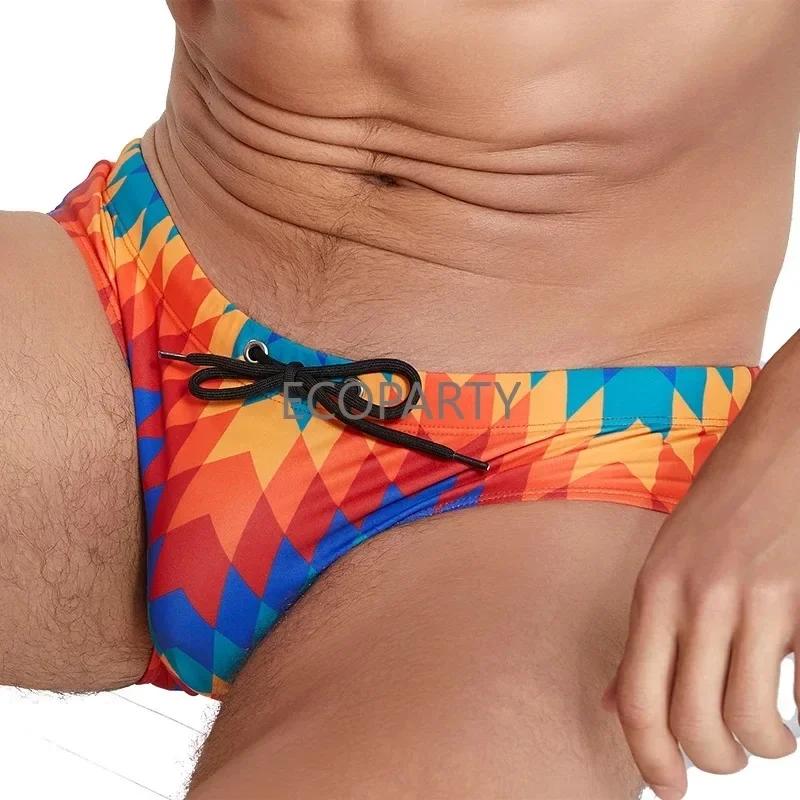 Short de surf imprimé géométrique pour hommes, maillot de bain masculin, vêtements de surf, maillots