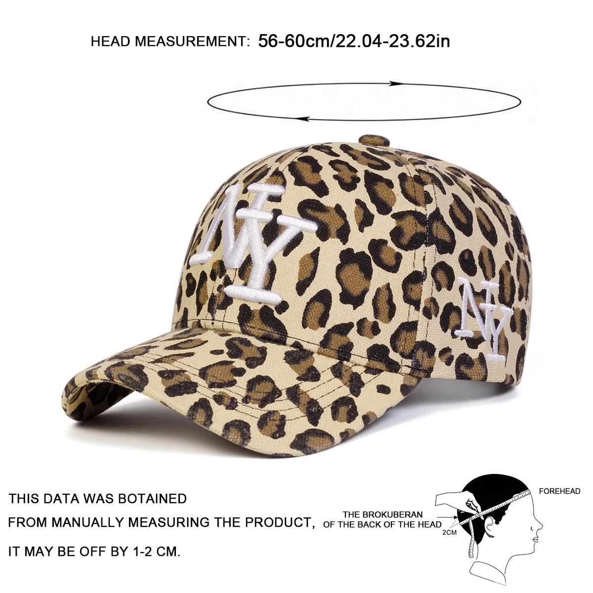 Casquette de Baseball unisexe NY lettre brodée imprimé léopard, chapeaux décontractés réglables pour
